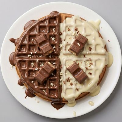 Waffle half Nutella and half Kinder