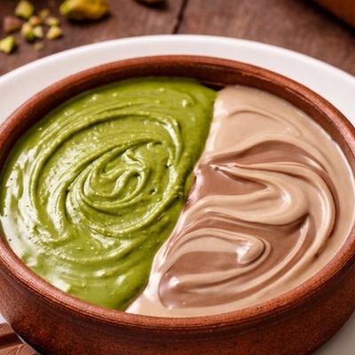 Half Kinder And Pistachio Half Tagine