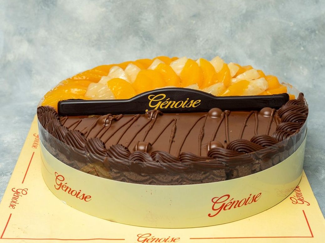 Large Chocolate And Fruits Torte
