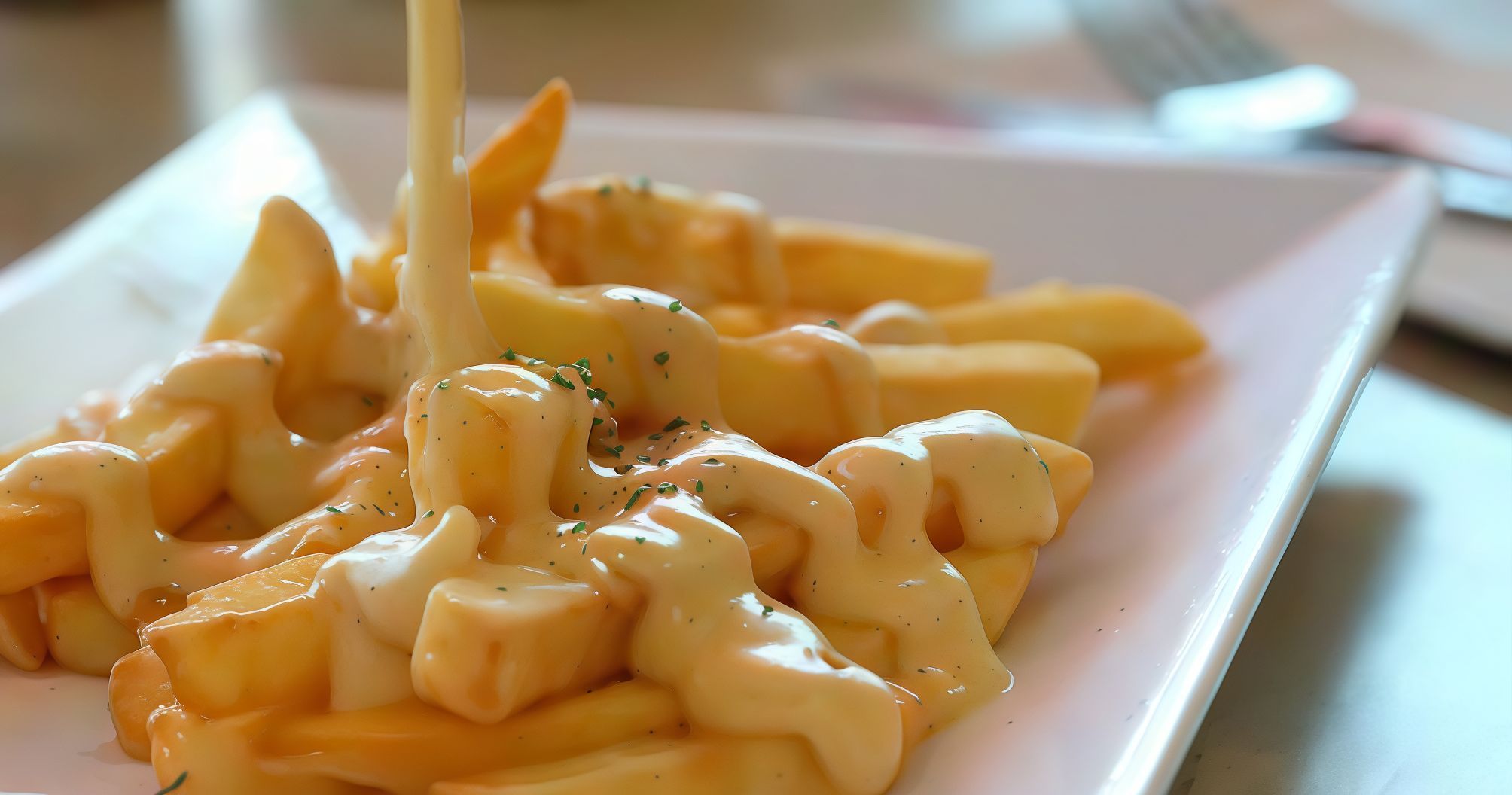 French Fries With Cheddar Cheese Sauce