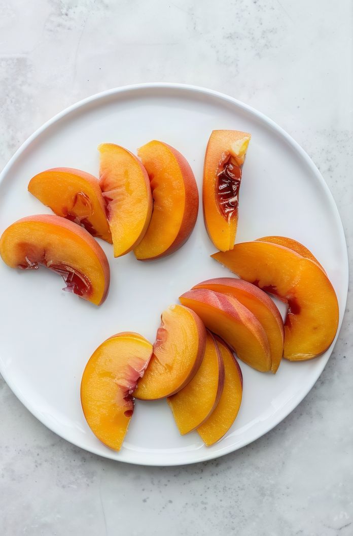 Peach slices plate