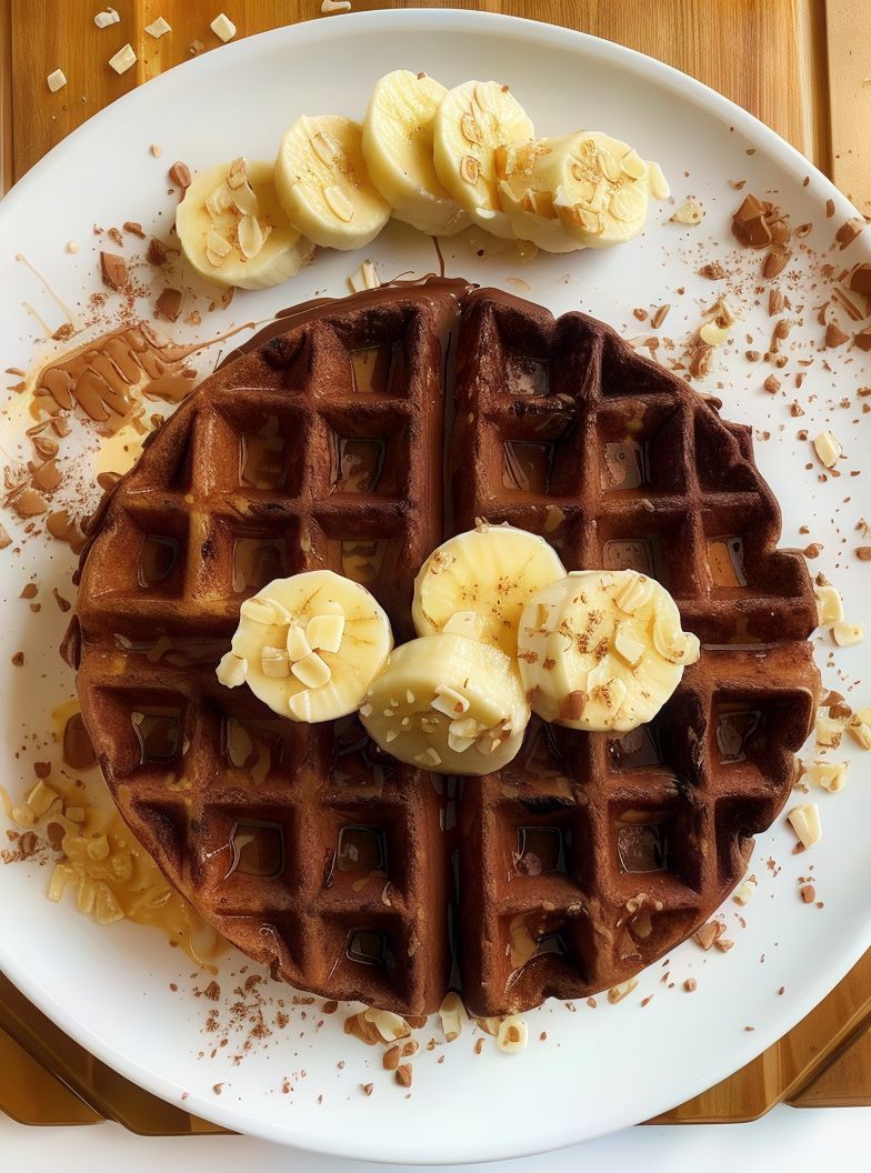 Chocolate and Banana Waffle
