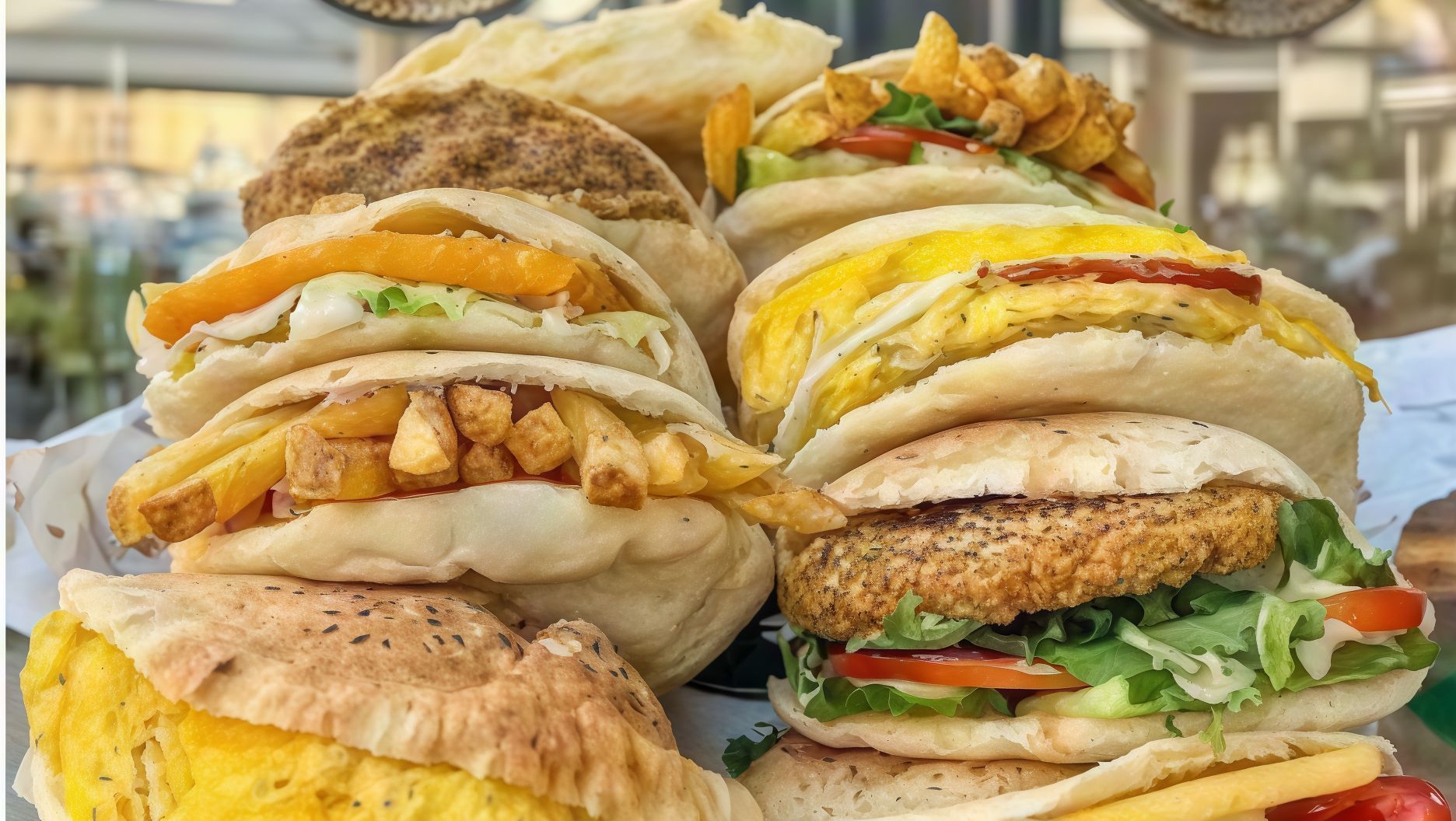 Foul Sandwich With Potato Chips Sandwich And Stuffed Falafel Sandwich Offer