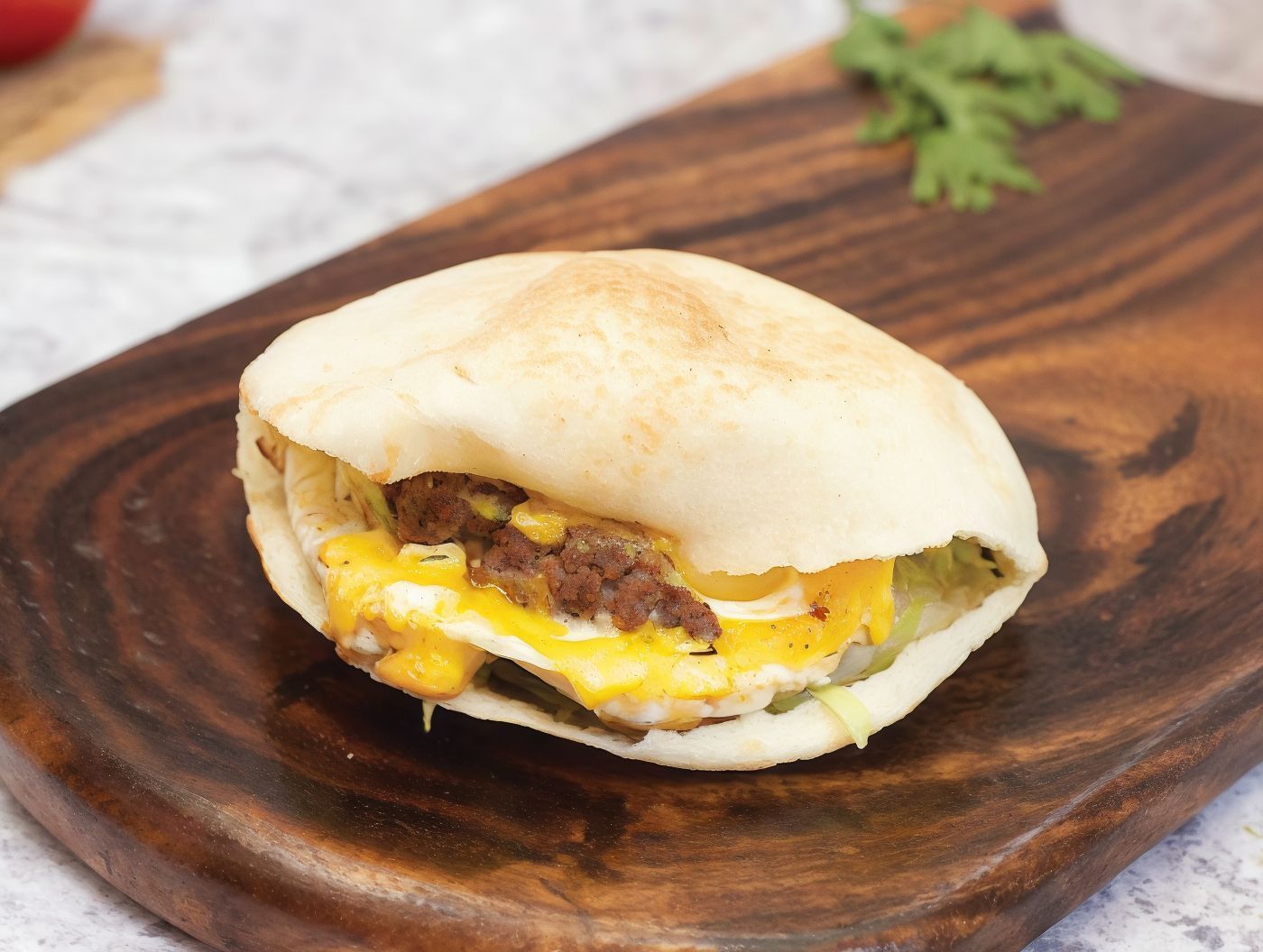 Falafel Sandwich with Kofta and Eggs