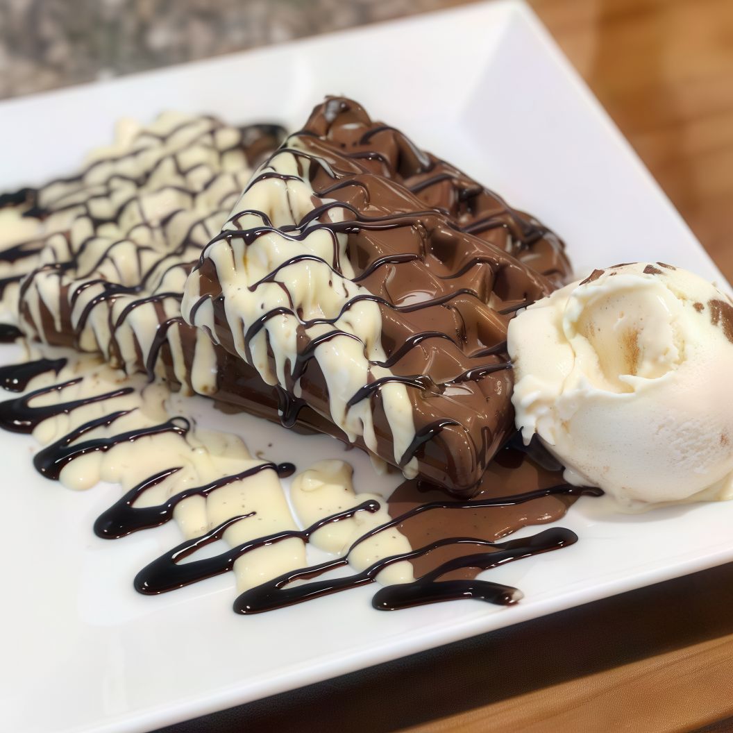 Chocolate With Ice Cream Waffle