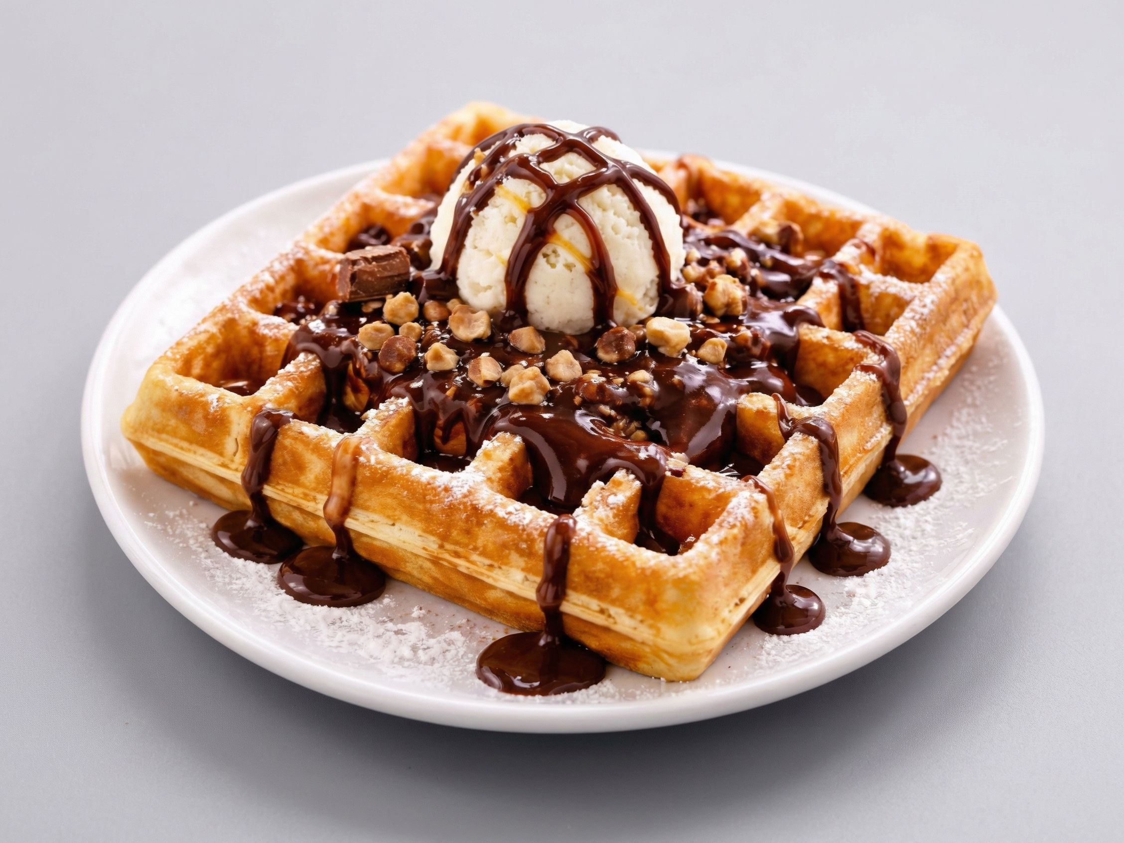 Dark chocolate waffle