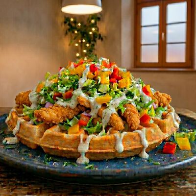 Waffle Chicken slices Strips