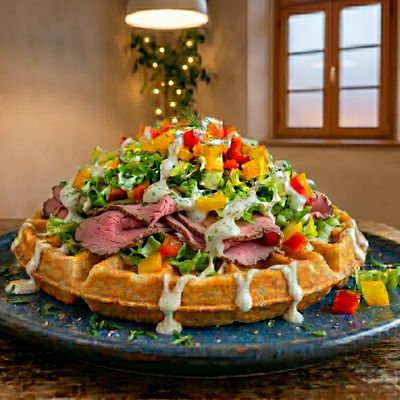 Roast Beef Waffle