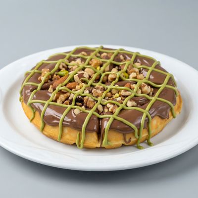 Waffle With Pistachio Butter And Nuts