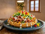 Smoked turkey with waffles