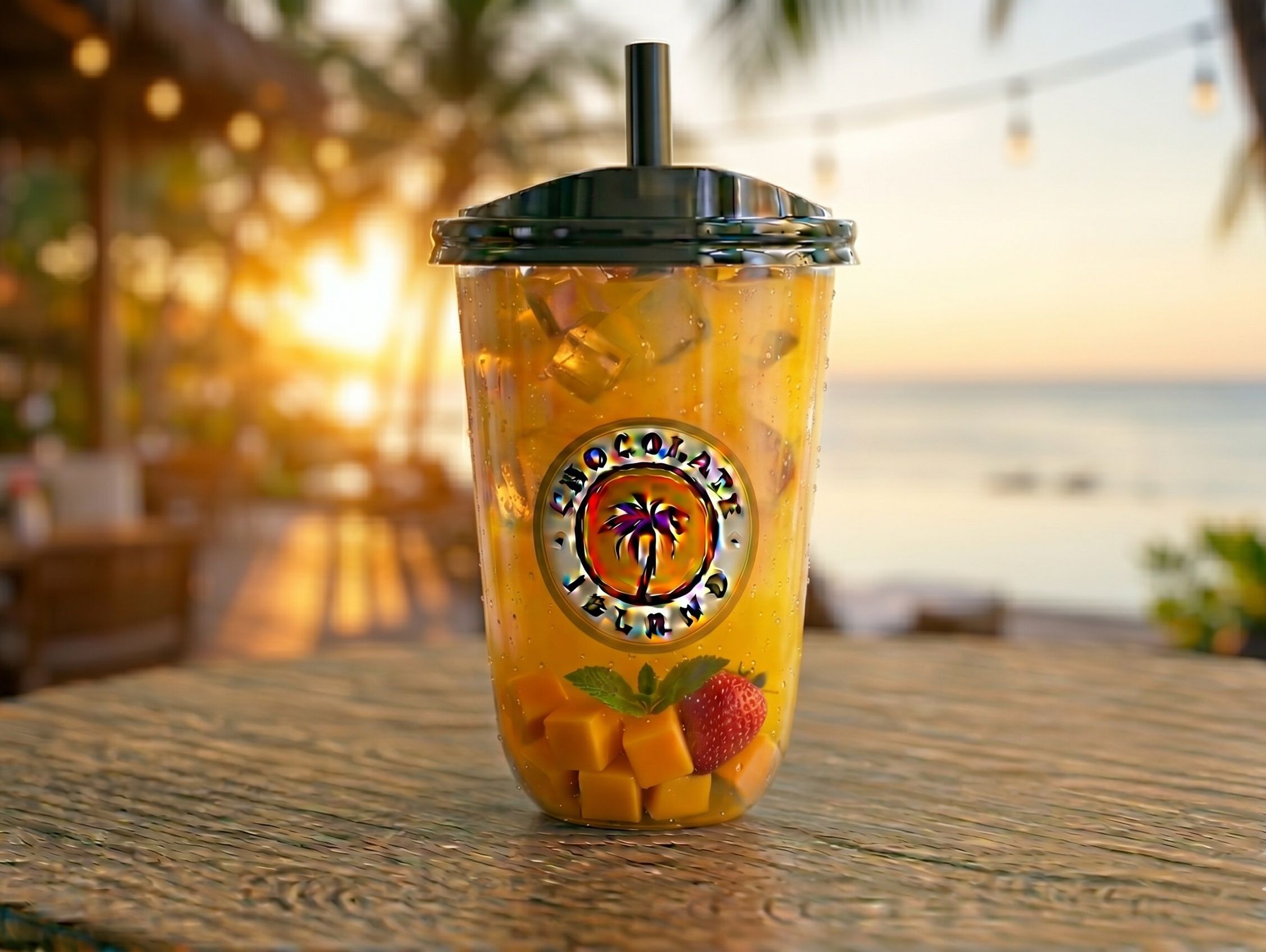 Strawberry and mango blend mojito