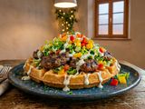 Beef burger with waffle