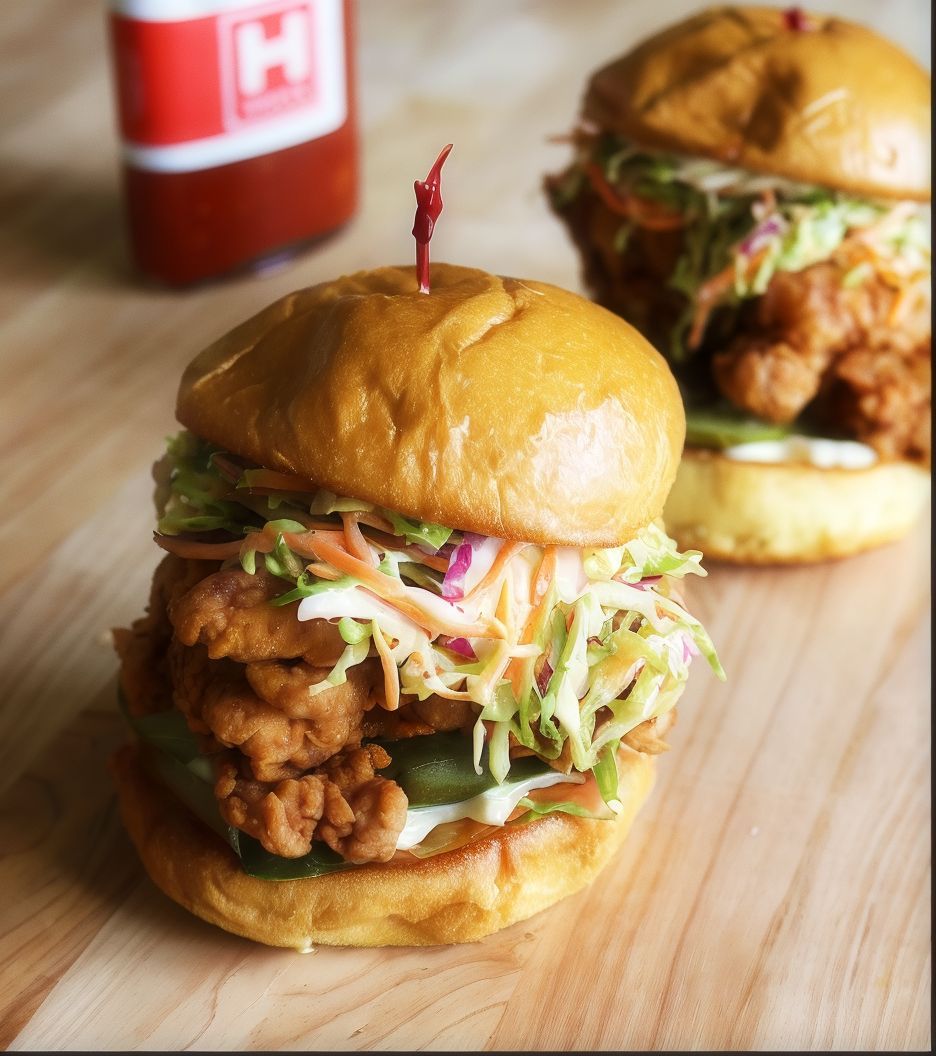 Fried Chicken Coleslaw Sandwich