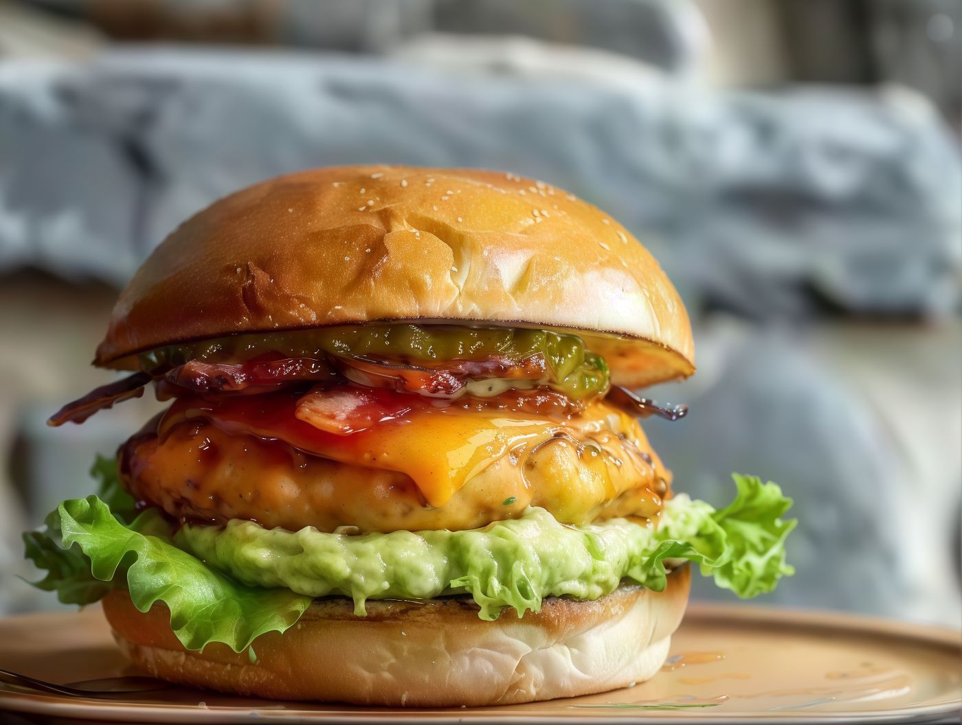 Fried Mozzarella Cheese Burger