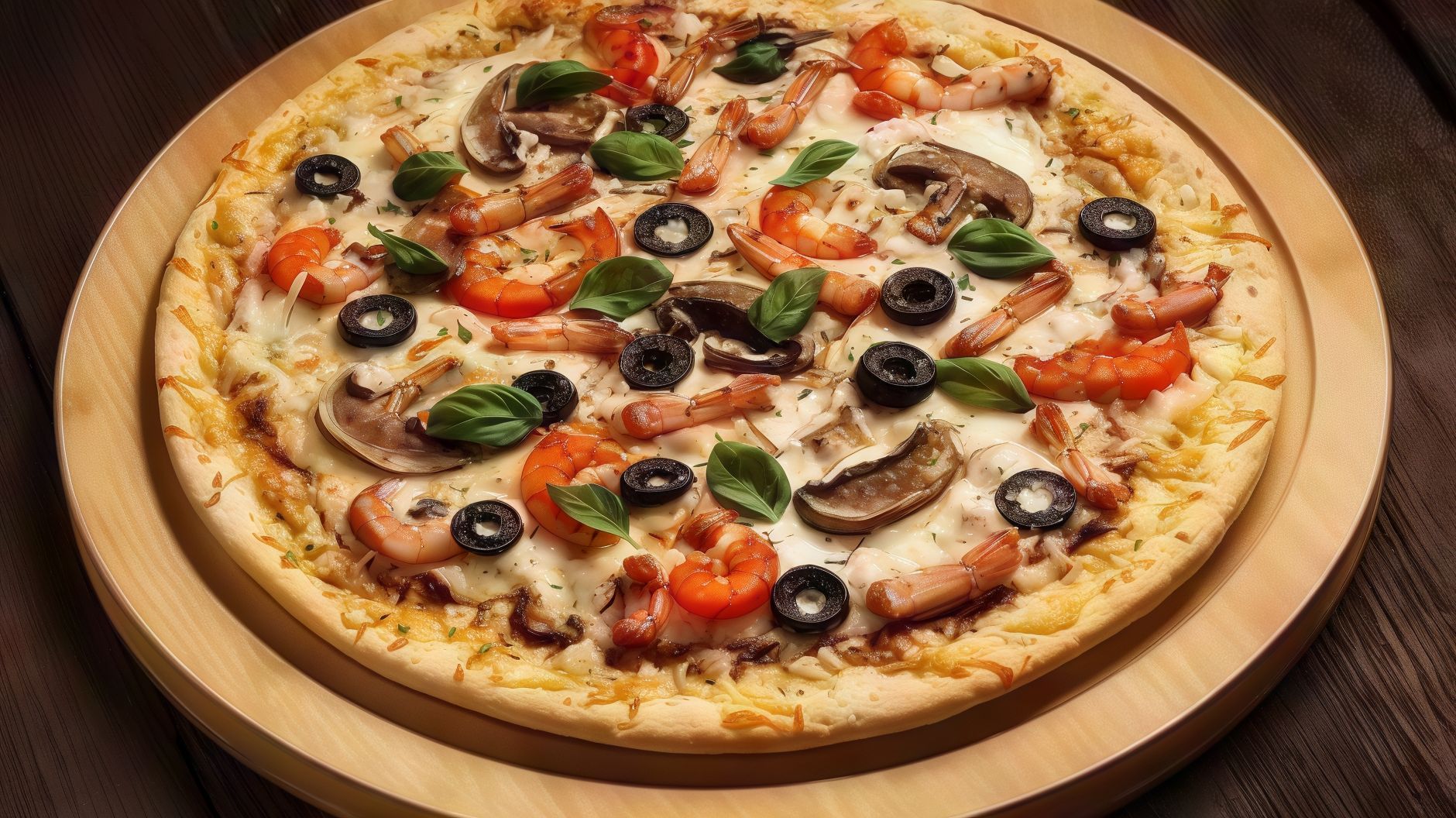 Fasting shrimp pizza