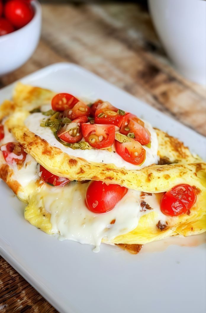 Omelet With Mozzarella Cheese Platter