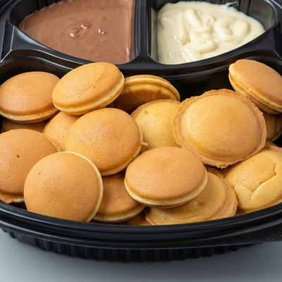 Mini Pancakes with Nutella and White Chocolate
