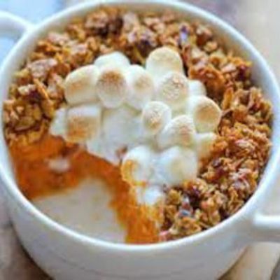 بطاطا حلوة مع لوتس كسرولة