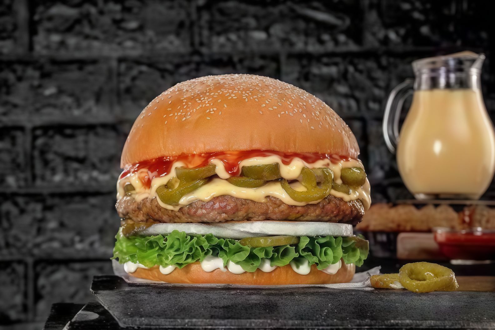 Fire Burger Sandwich