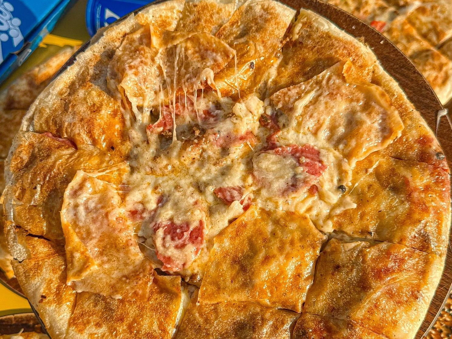 Sausage Feteer, Pastrami, Kiri Cheese