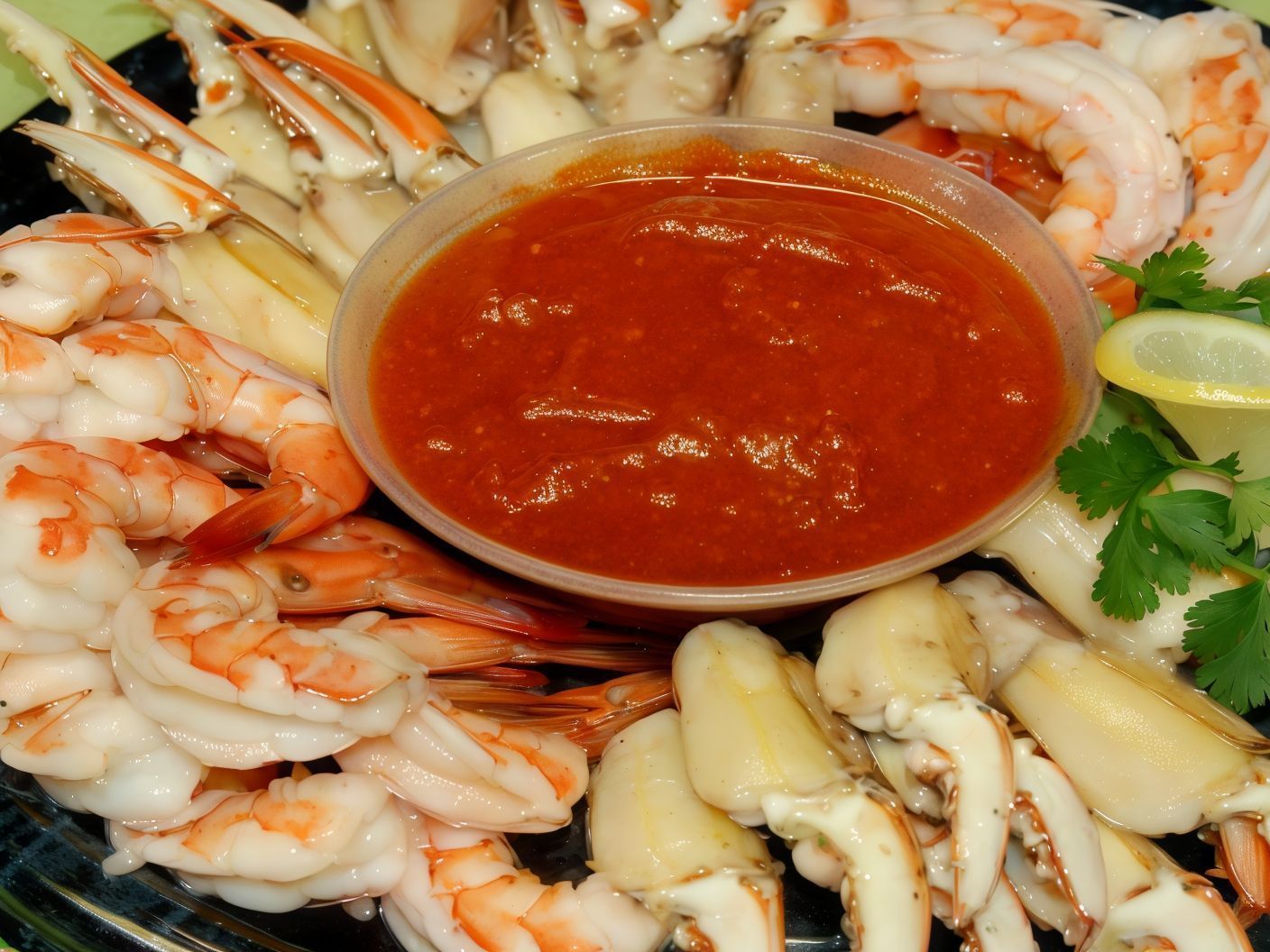 Shrimp With Crabs Sauce
