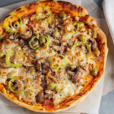 Mushroom Oriental Pizza