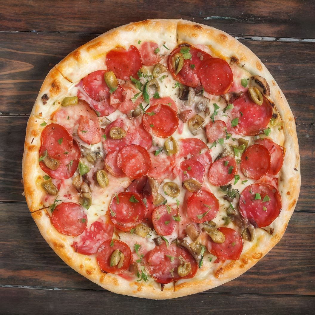 Salami pizza