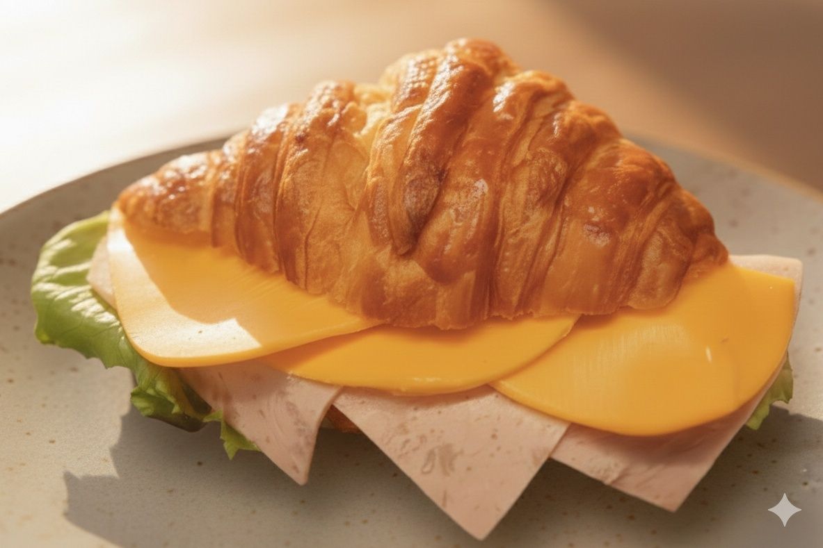 Cheddar turkey kiri croissant