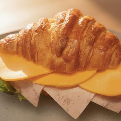 Cheddar turkey kiri croissant