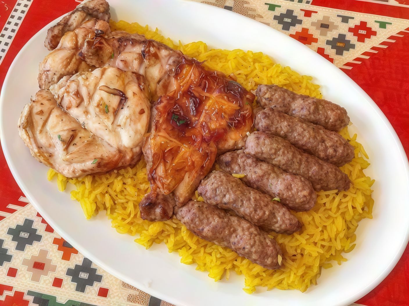 1/2 Chicken With 1/4 Kofta And 1 rice Meal