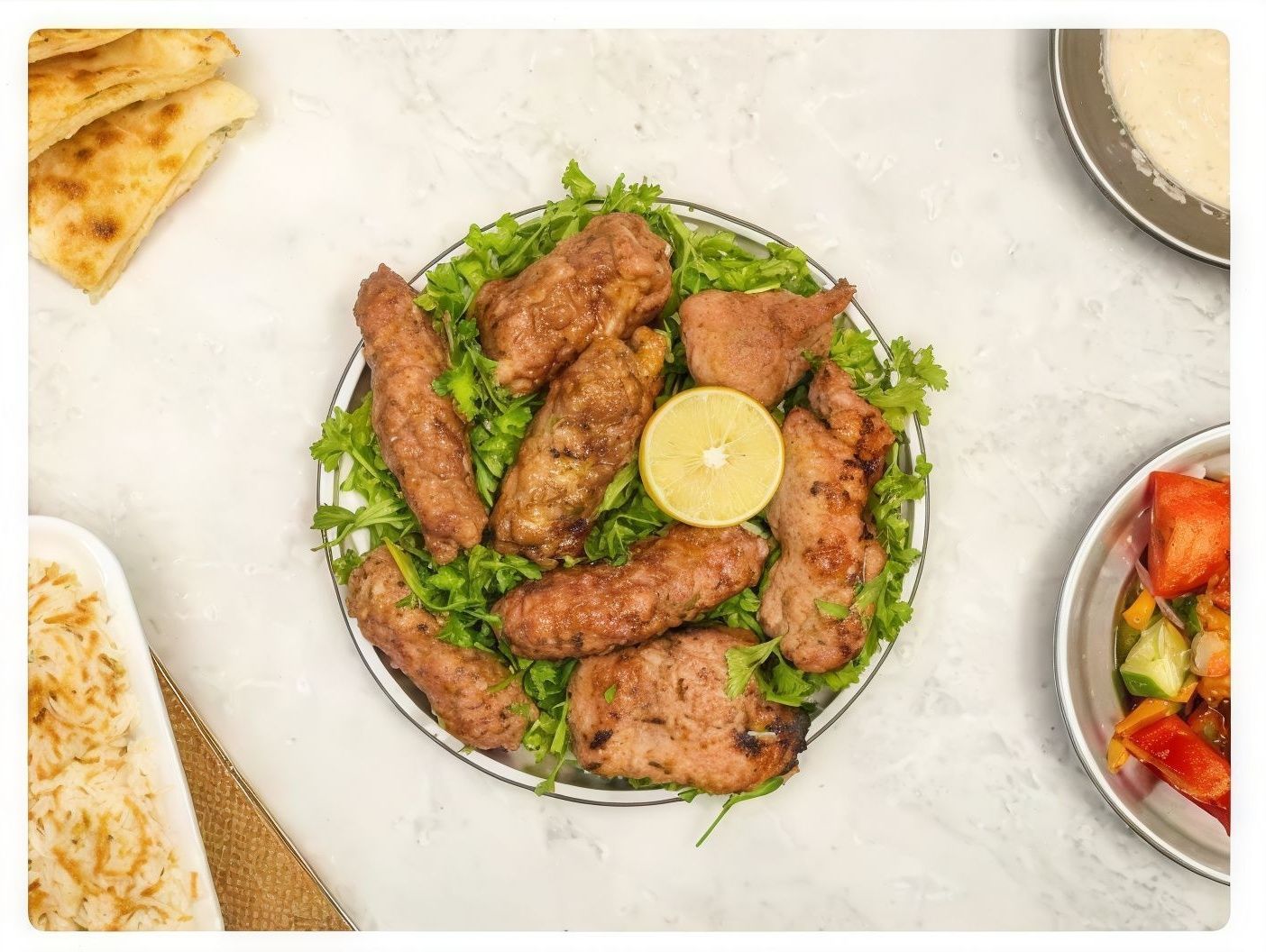Chicken, Kebab, and Kofta Mix Meal