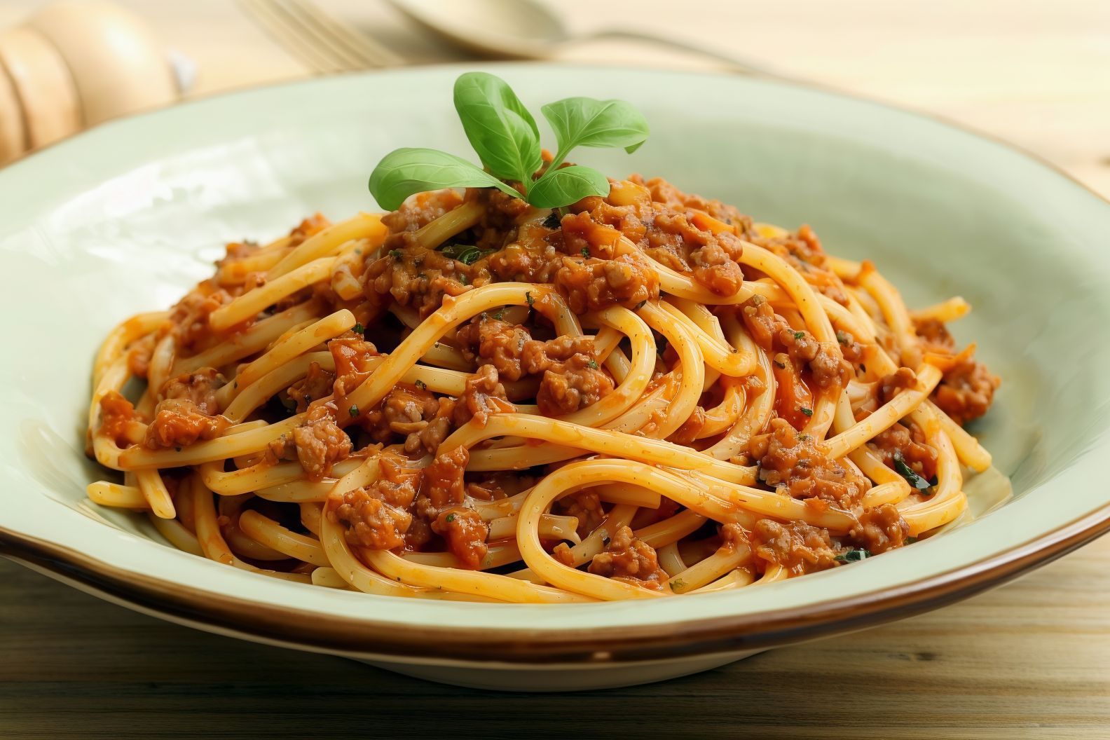 Minced Meat With Mozzarella Cheese Pasta