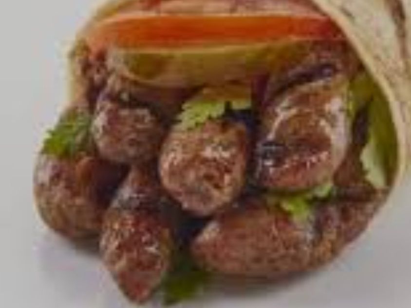Charcoal grilled lamb sausage