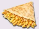 Crepe fries with falafel