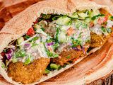 Falafel sandwich with pickled lemon