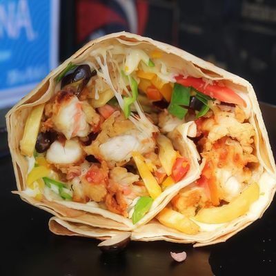 Super Crunchy Chicken Strips With Salami Crepe