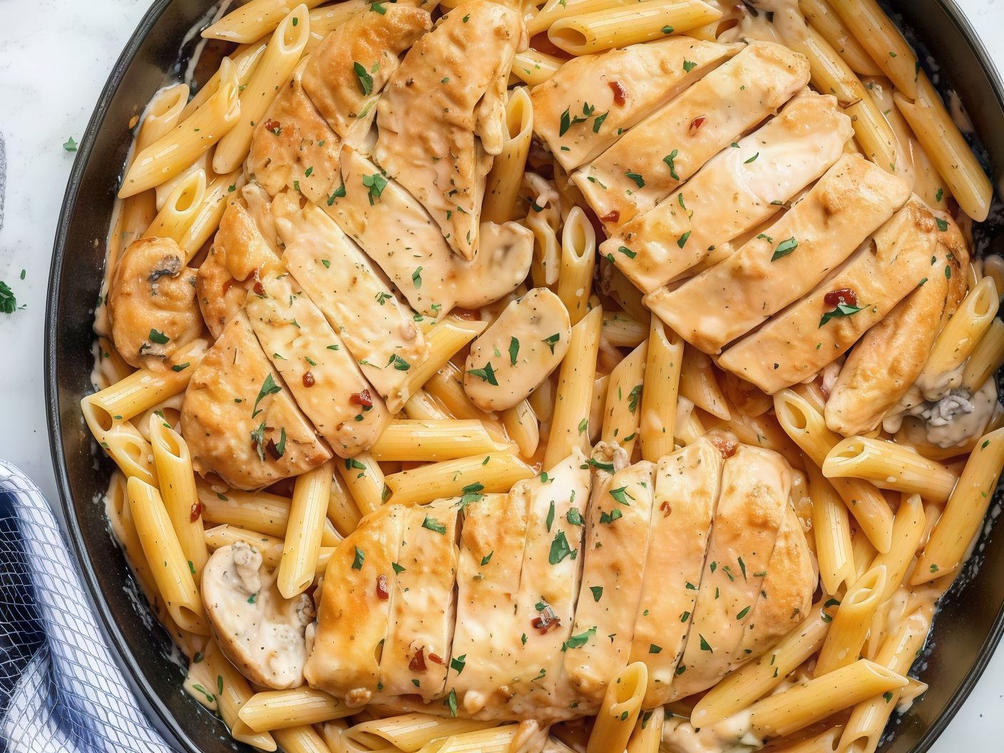 Mixed Chicken Pasta 3 Types Red Sauce