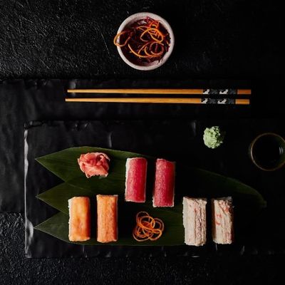 Spicy Salmon Oshi Sushi Bowl