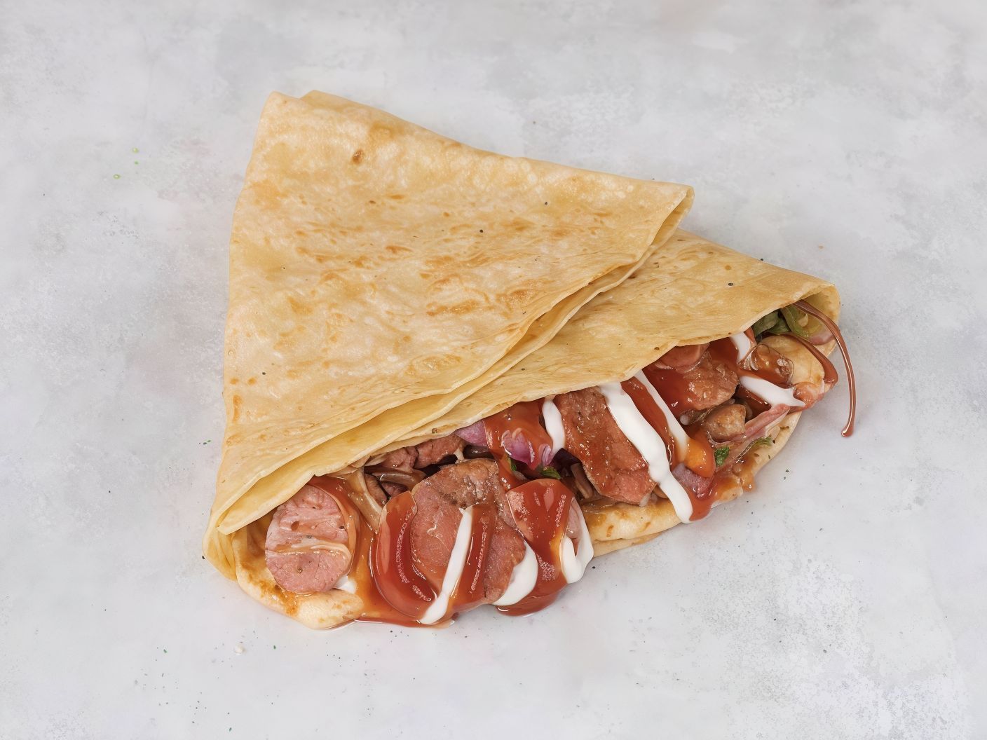 Mixed meat crepe