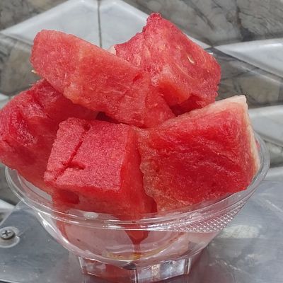 Box of watermelon pieces