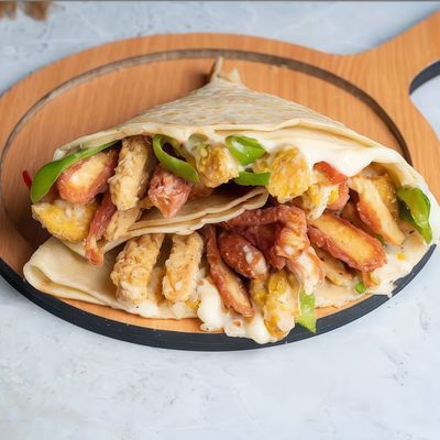 Chicken burger crepe