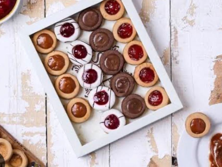 Box of assorted sable cookies biscuit