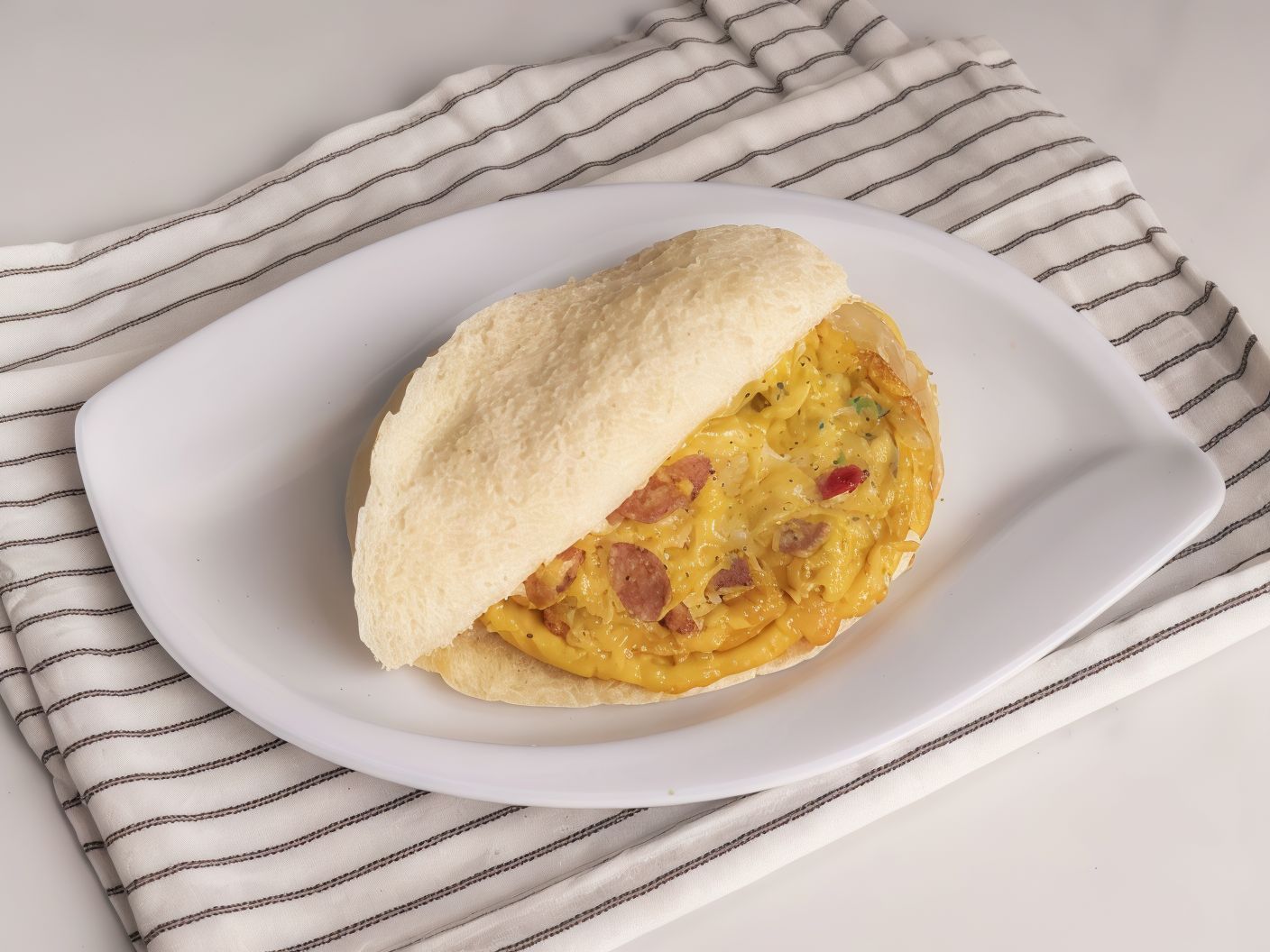Baladi Eggs With Oriental Sausage Sandwich