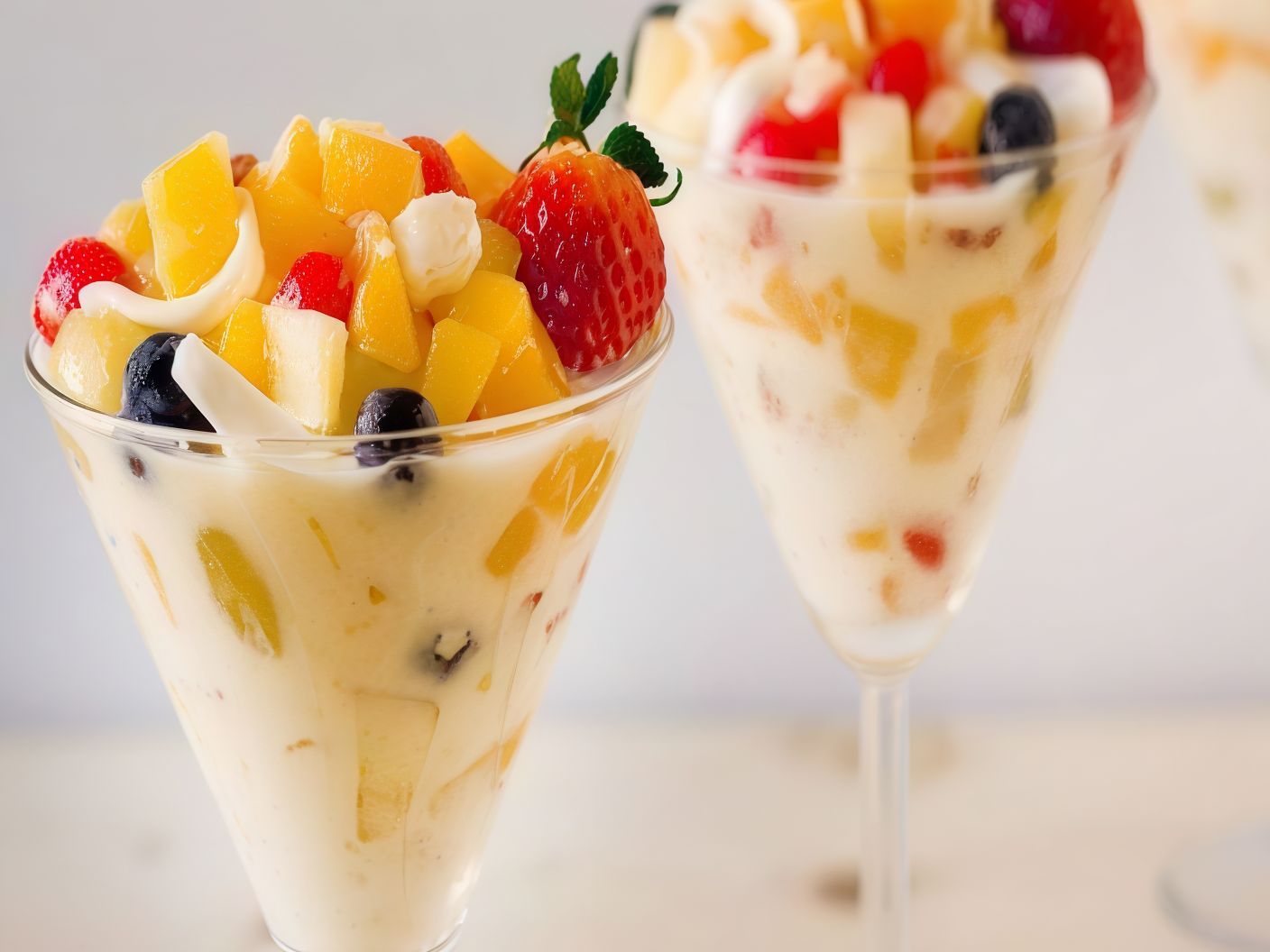 Fruit Salad With Ice Cream