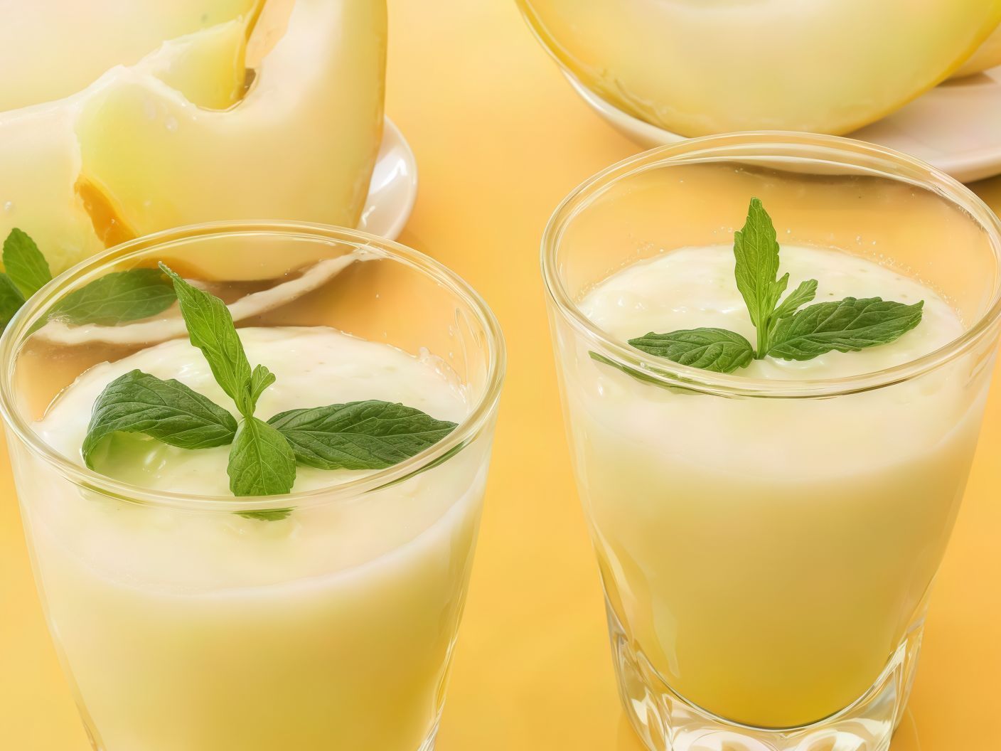 Cantaloupe With Mint Juice