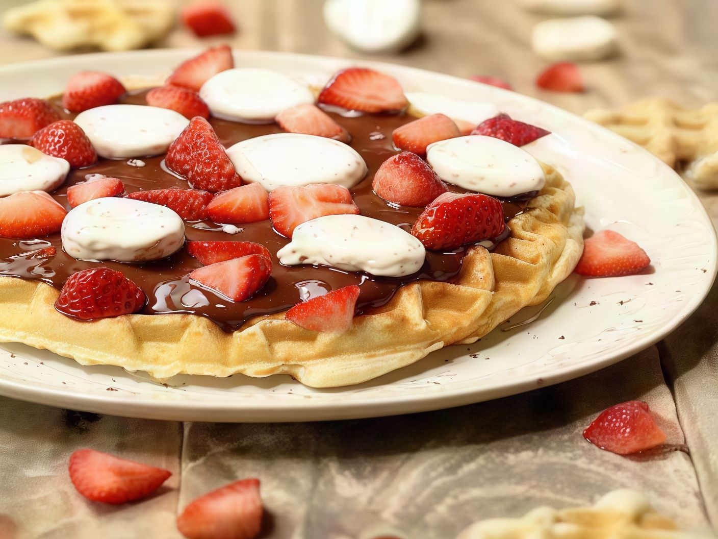 Chocolate with Fruits Waffle