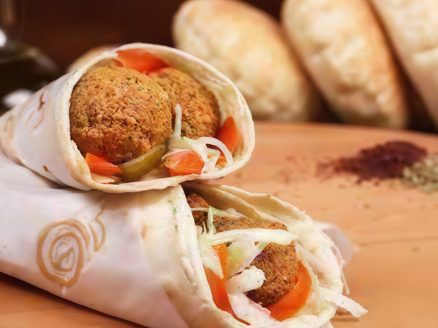 Falafel in Syrian bread