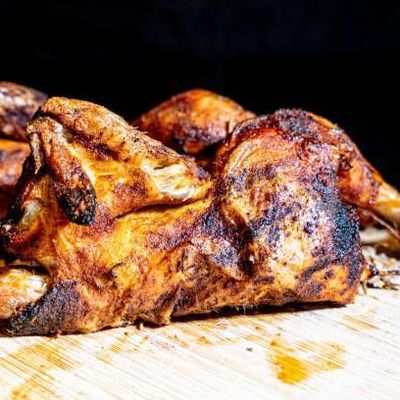 Half stuffed chicken