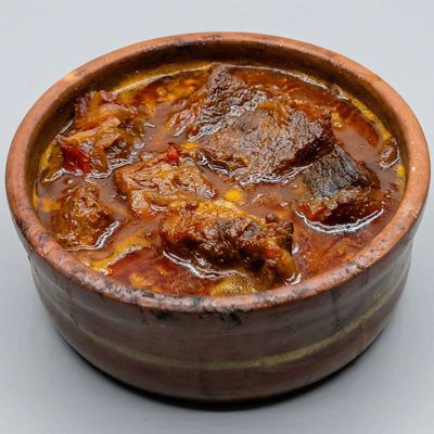 Meat casserole with onions