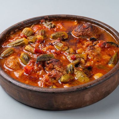 Okra casserole with meat